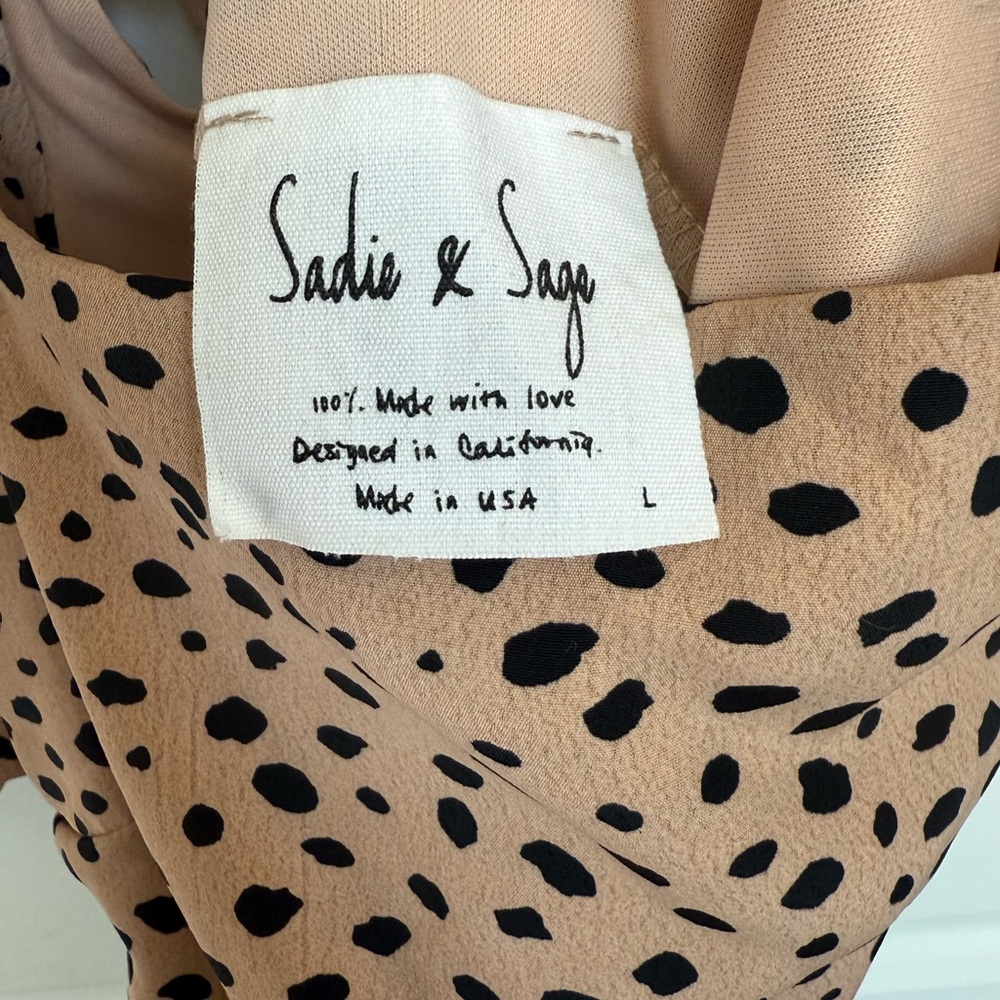 Sadie & Sage Tan Polka Dot Cheetah Dress - Picture 4 of 4
